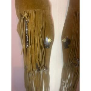 Vintage 60’s Trego Western Fringe Vest with Silver Charms